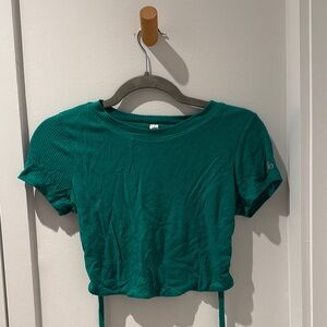 ALO Yoga Green Backless Ribbed Crop Top